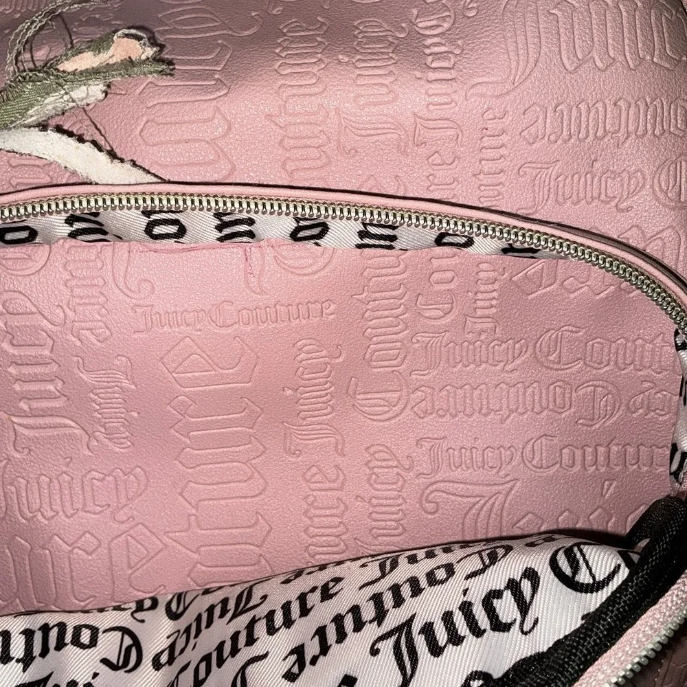 Juicy Couture Backpack Pink Embossed Logo Handbag School Work Lightweight